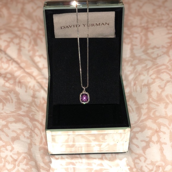 David Yurman Noblesse Pendent w Amethyst & Diamond - Picture 2 of 8